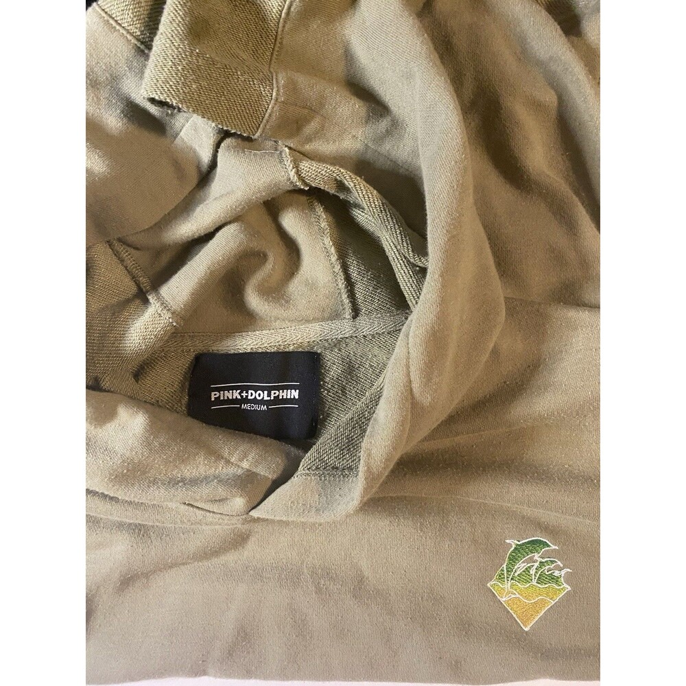 Pink Dolphin Streetwear Hoodie- Light Green/light Olive Color Size Medium MD